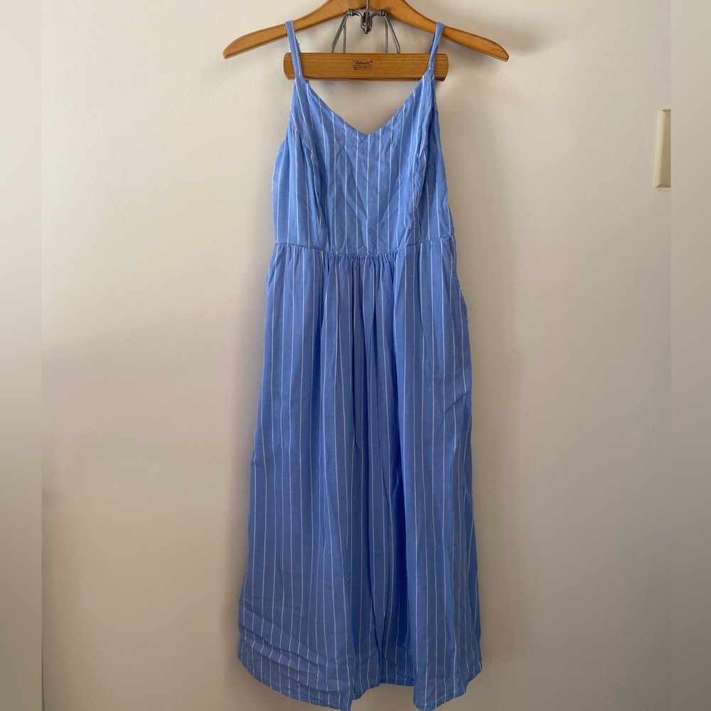 Old Navy Blue Cami Dress With White Stripes | S
